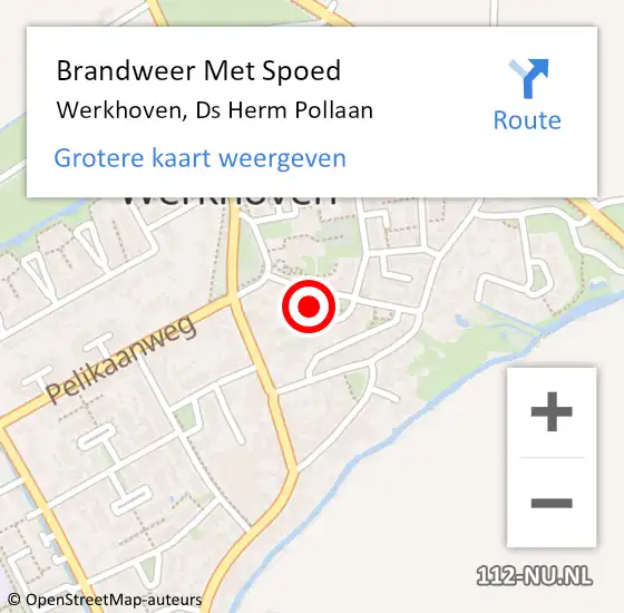 Locatie op kaart van de 112 melding: Brandweer Met Spoed Naar Werkhoven, Ds Herm Pollaan op 10 december 2020 10:55