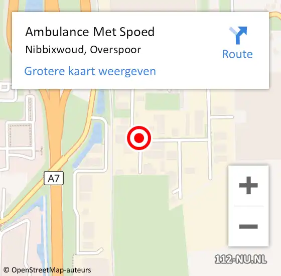 Locatie op kaart van de 112 melding: Ambulance Met Spoed Naar Nibbixwoud, Overspoor op 10 december 2020 14:51