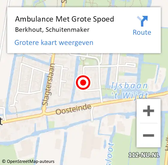 Locatie op kaart van de 112 melding: Ambulance Met Grote Spoed Naar Berkhout, Schuitenmaker op 10 december 2020 15:51