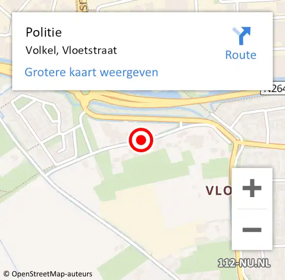 Locatie op kaart van de 112 melding: Politie Volkel, Vloetstraat op 10 december 2020 17:13