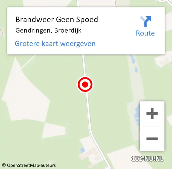 Locatie op kaart van de 112 melding: Brandweer Geen Spoed Naar Gendringen, Broerdijk op 10 december 2020 19:32