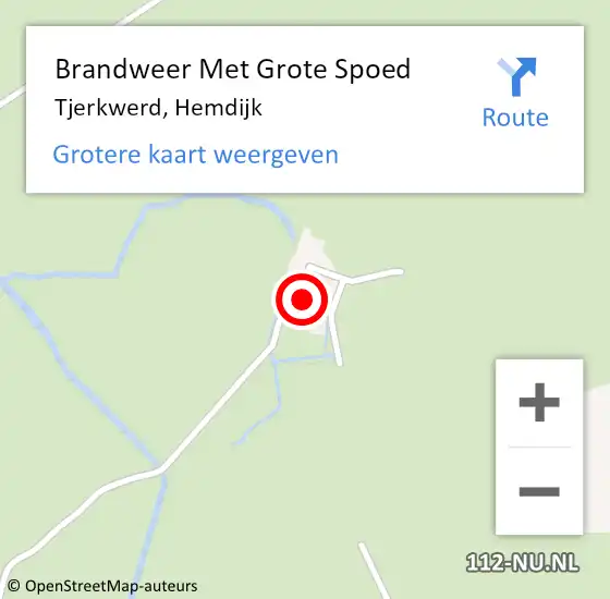 Locatie op kaart van de 112 melding: Brandweer Met Grote Spoed Naar Tjerkwerd, Hemdijk op 27 mei 2014 08:01