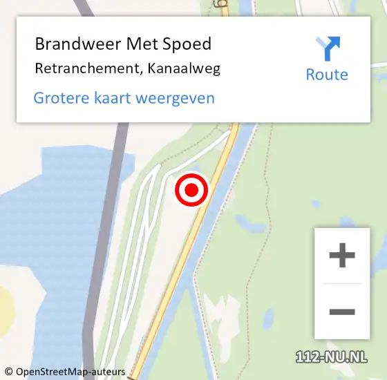 Locatie op kaart van de 112 melding: Brandweer Met Spoed Naar Retranchement, Kanaalweg op 27 mei 2014 08:02