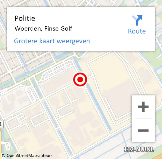 Locatie op kaart van de 112 melding: Politie Woerden, Finse Golf op 11 december 2020 10:54