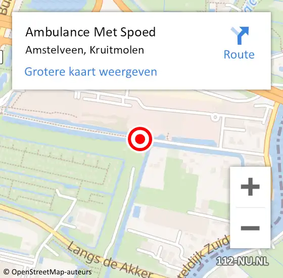 Locatie op kaart van de 112 melding: Ambulance Met Spoed Naar Amstelveen, Kruitmolen op 11 december 2020 14:11