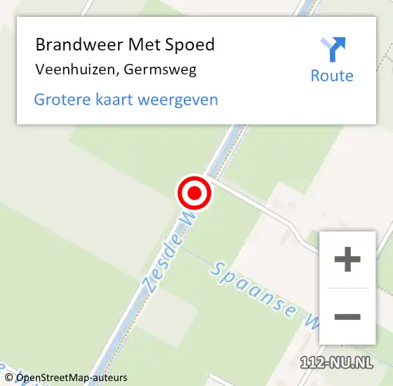 Locatie op kaart van de 112 melding: Brandweer Met Spoed Naar Veenhuizen, Germsweg op 11 december 2020 14:27