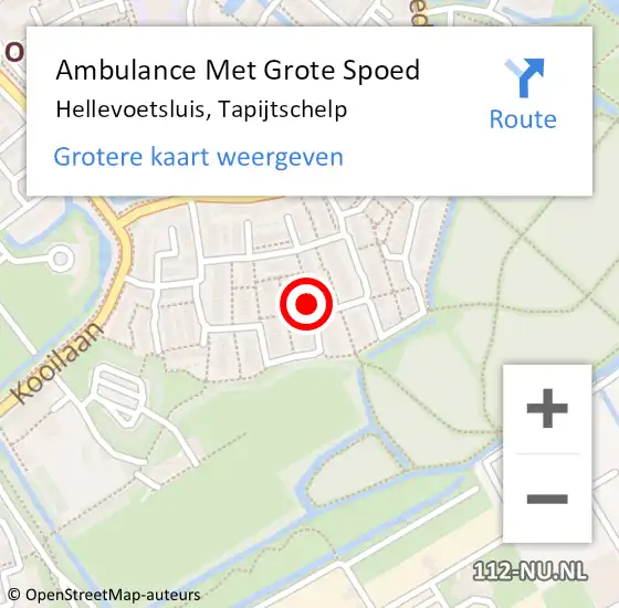 Locatie op kaart van de 112 melding: Ambulance Met Grote Spoed Naar Hellevoetsluis, Tapijtschelp op 11 december 2020 18:54