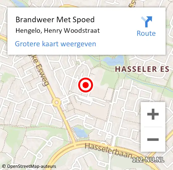 Locatie op kaart van de 112 melding: Brandweer Met Spoed Naar Hengelo, Henry Woodstraat op 11 december 2020 20:11