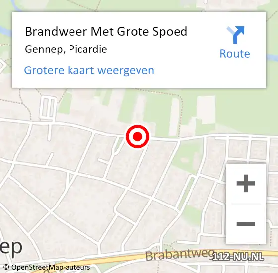 Locatie op kaart van de 112 melding: Brandweer Met Grote Spoed Naar Gennep, Picardie op 11 december 2020 20:59