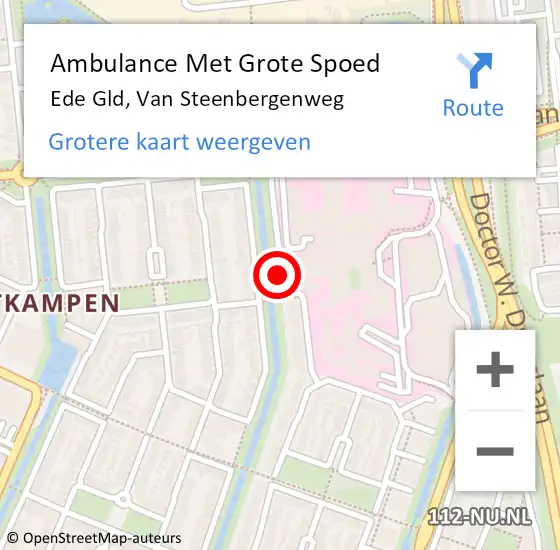 Locatie op kaart van de 112 melding: Ambulance Met Grote Spoed Naar Ede Gld, Van Steenbergenweg op 27 mei 2014 09:44