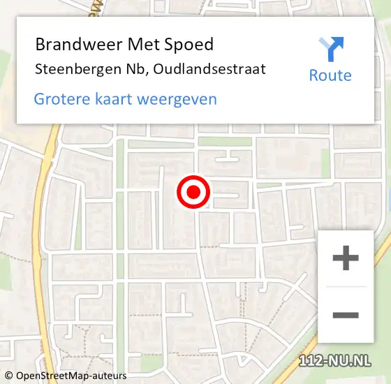 Locatie op kaart van de 112 melding: Brandweer Met Spoed Naar Steenbergen Nb, Oudlandsestraat op 12 december 2020 00:41