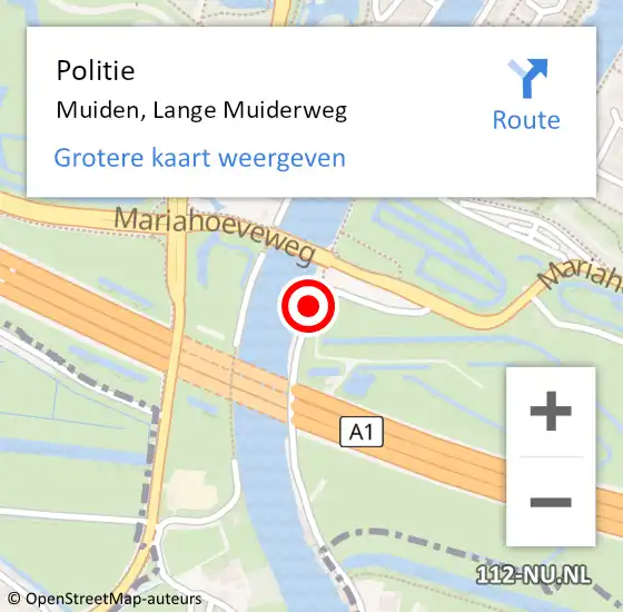 Locatie op kaart van de 112 melding: Politie Muiden, Lange Muiderweg op 12 december 2020 11:21