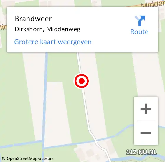 Locatie op kaart van de 112 melding: Brandweer Dirkshorn, Middenweg op 12 december 2020 13:55