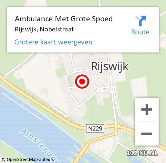 Locatie op kaart van de 112 melding: Ambulance Met Grote Spoed Naar Rijswijk, Nobelstraat op 12 december 2020 16:18