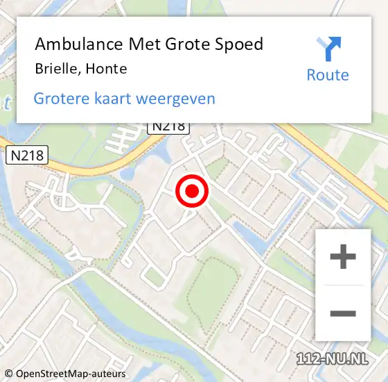 Locatie op kaart van de 112 melding: Ambulance Met Grote Spoed Naar Brielle, Honte op 12 december 2020 16:32