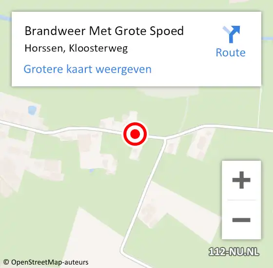 Locatie op kaart van de 112 melding: Brandweer Met Grote Spoed Naar Horssen, Kloosterweg op 12 december 2020 16:46