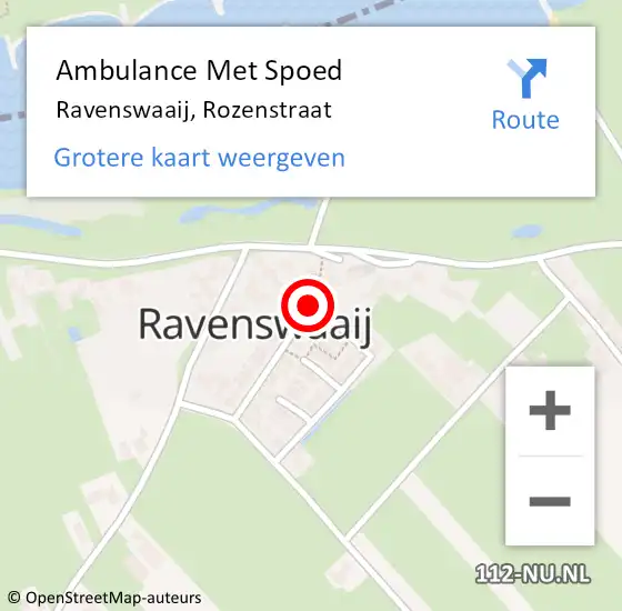 Locatie op kaart van de 112 melding: Ambulance Met Spoed Naar Ravenswaaij, Rozenstraat op 12 december 2020 19:26