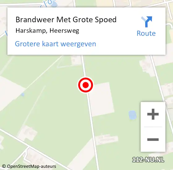 Locatie op kaart van de 112 melding: Brandweer Met Grote Spoed Naar Harskamp, Heersweg op 12 december 2020 19:34