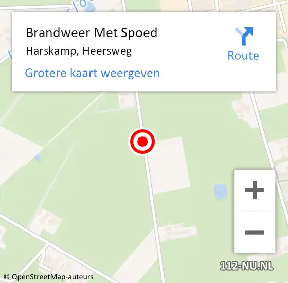 Locatie op kaart van de 112 melding: Brandweer Met Spoed Naar Harskamp, Heersweg op 12 december 2020 20:18