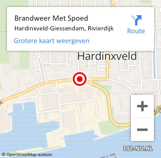 Locatie op kaart van de 112 melding: Brandweer Met Spoed Naar Hardinxveld-Giessendam, Rivierdijk op 12 december 2020 21:52