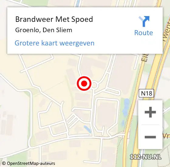 Locatie op kaart van de 112 melding: Brandweer Met Spoed Naar Groenlo, Den Sliem op 13 december 2020 04:59