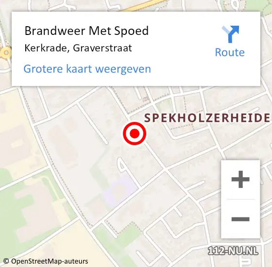 Locatie op kaart van de 112 melding: Brandweer Met Spoed Naar Kerkrade, Graverstraat op 13 december 2020 11:45