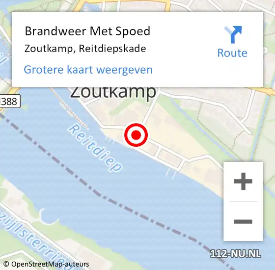 Locatie op kaart van de 112 melding: Brandweer Met Spoed Naar Zoutkamp, Reitdiepskade op 13 december 2020 13:15