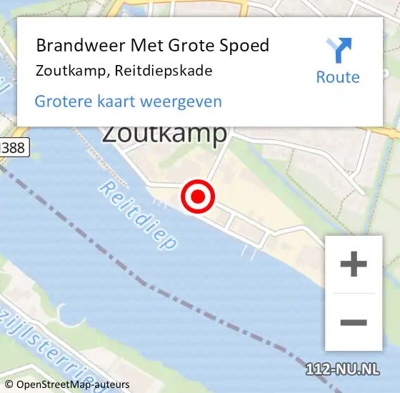 Locatie op kaart van de 112 melding: Brandweer Met Grote Spoed Naar Zoutkamp, Reitdiepskade op 13 december 2020 13:15