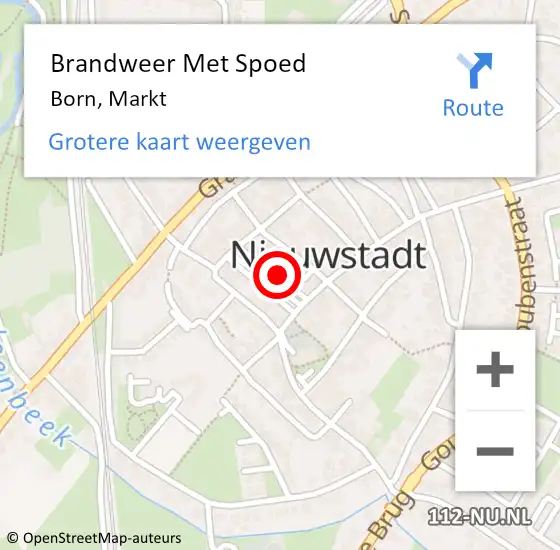 Locatie op kaart van de 112 melding: Brandweer Met Spoed Naar Born, Markt op 13 december 2020 14:31