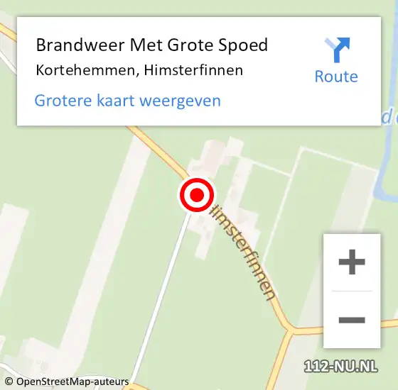 Locatie op kaart van de 112 melding: Brandweer Met Grote Spoed Naar Kortehemmen, Himsterfinnen op 13 december 2020 14:46