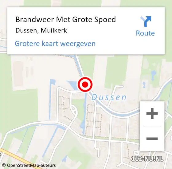 Locatie op kaart van de 112 melding: Brandweer Met Grote Spoed Naar Dussen, Muilkerk op 13 december 2020 22:37