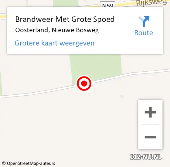 Locatie op kaart van de 112 melding: Brandweer Met Grote Spoed Naar Oosterland, Nieuwe Bosweg op 13 december 2020 23:56