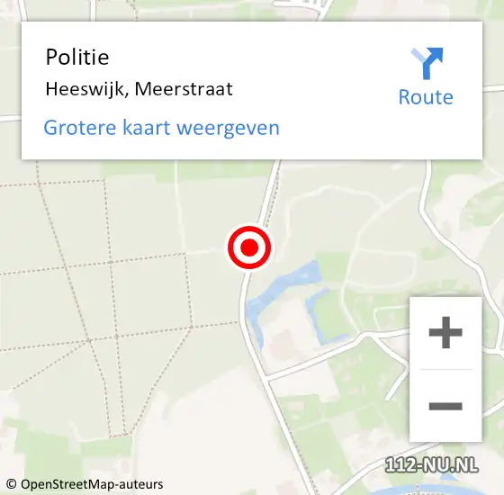 Locatie op kaart van de 112 melding: Politie Heeswijk, Meerstraat op 14 december 2020 07:04