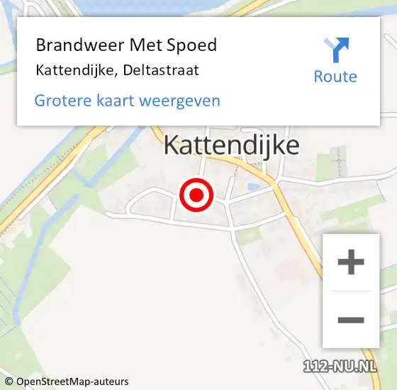 Locatie op kaart van de 112 melding: Brandweer Met Spoed Naar Kattendijke, Deltastraat op 14 december 2020 08:37