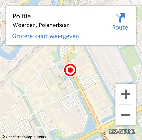 Locatie op kaart van de 112 melding: Politie Woerden, Polanerbaan op 14 december 2020 08:47