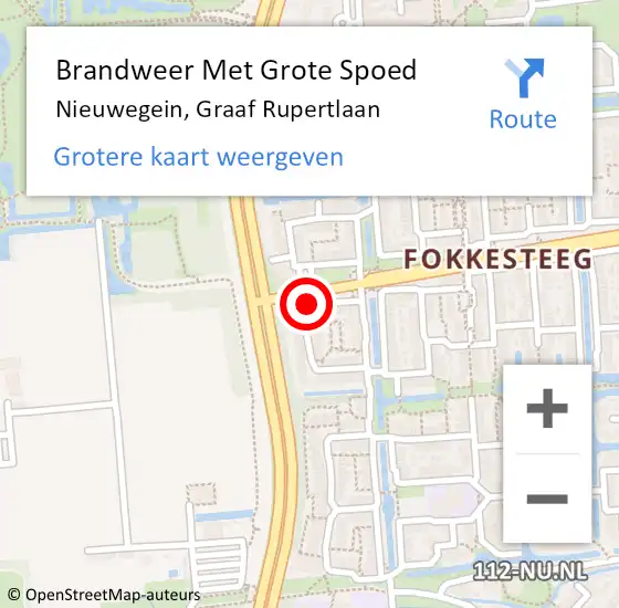 Locatie op kaart van de 112 melding: Brandweer Met Grote Spoed Naar Nieuwegein, Graaf Rupertlaan op 14 december 2020 09:28