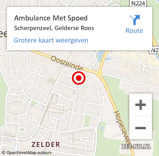 Locatie op kaart van de 112 melding: Ambulance Met Spoed Naar Scherpenzeel, Gelderse Roos op 14 december 2020 10:40