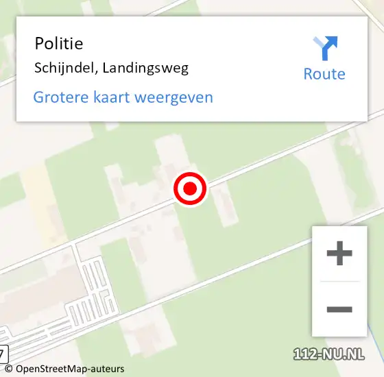 Locatie op kaart van de 112 melding: Politie Schijndel, Landingsweg op 14 december 2020 12:22