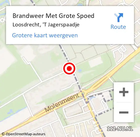 Locatie op kaart van de 112 melding: Brandweer Met Grote Spoed Naar Loosdrecht, 'T Jagerspaadje op 14 december 2020 12:42