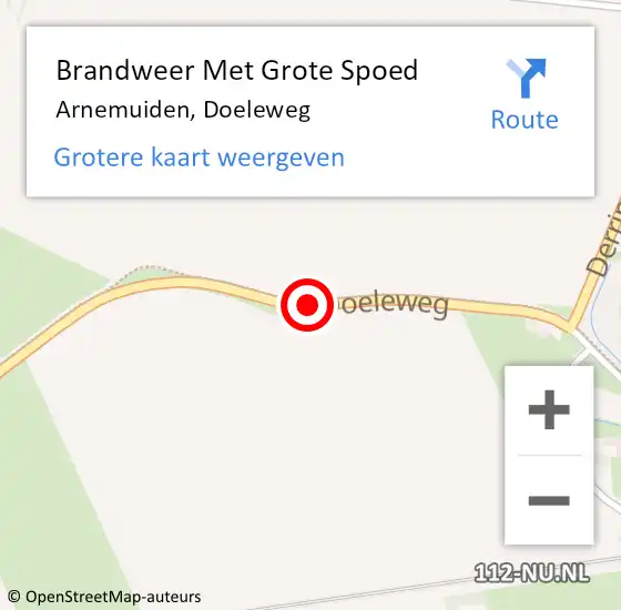 Locatie op kaart van de 112 melding: Brandweer Met Grote Spoed Naar Arnemuiden, Doeleweg op 14 december 2020 13:28