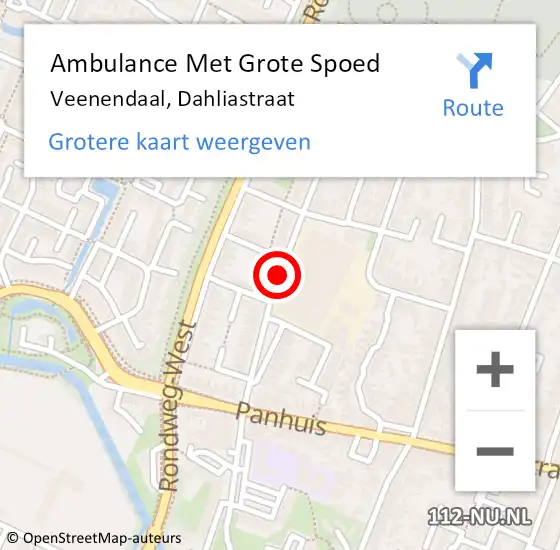 Locatie op kaart van de 112 melding: Ambulance Met Grote Spoed Naar Veenendaal, Dahliastraat op 14 december 2020 15:23