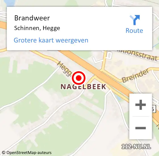 Locatie op kaart van de 112 melding: Brandweer Schinnen, Hegge op 27 mei 2014 13:33