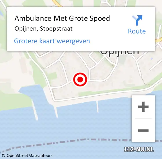 Locatie op kaart van de 112 melding: Ambulance Met Grote Spoed Naar Opijnen, Stoepstraat op 14 december 2020 18:18