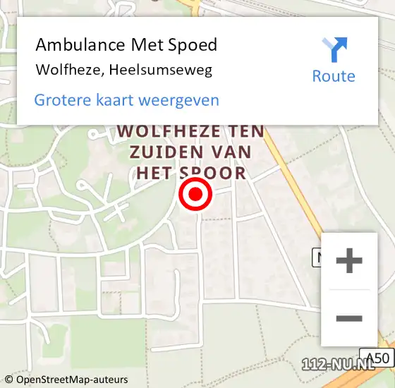 Locatie op kaart van de 112 melding: Ambulance Met Spoed Naar Wolfheze, Heelsumseweg op 14 december 2020 18:53