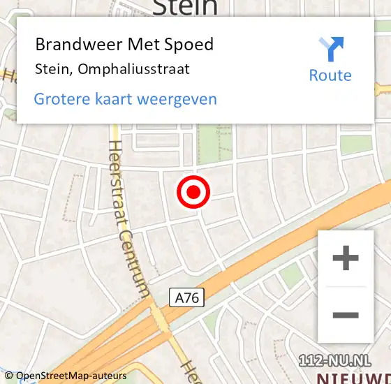 Locatie op kaart van de 112 melding: Brandweer Met Spoed Naar Stein, Omphaliusstraat op 14 december 2020 20:58