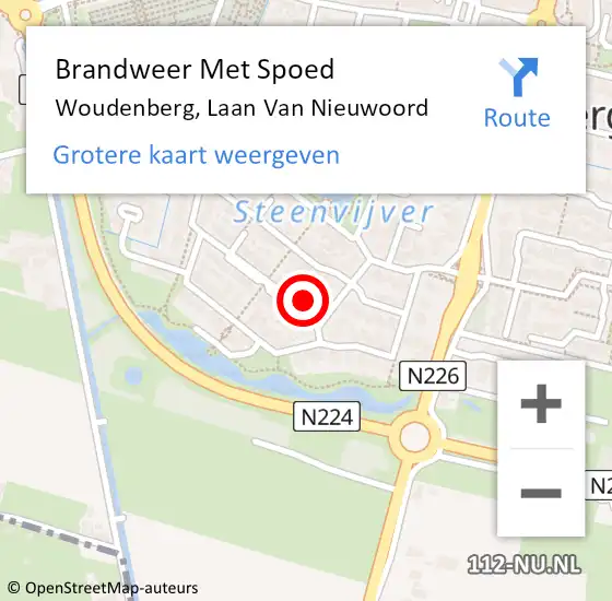 Locatie op kaart van de 112 melding: Brandweer Met Spoed Naar Woudenberg, Laan Van Nieuwoord op 14 december 2020 21:14