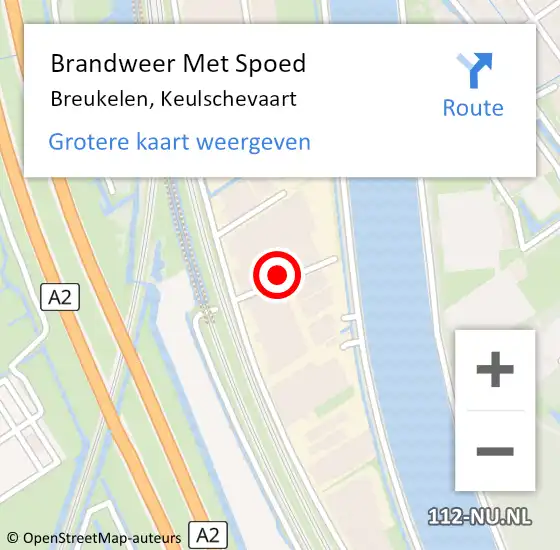 Locatie op kaart van de 112 melding: Brandweer Met Spoed Naar Breukelen, Keulschevaart op 14 december 2020 23:16