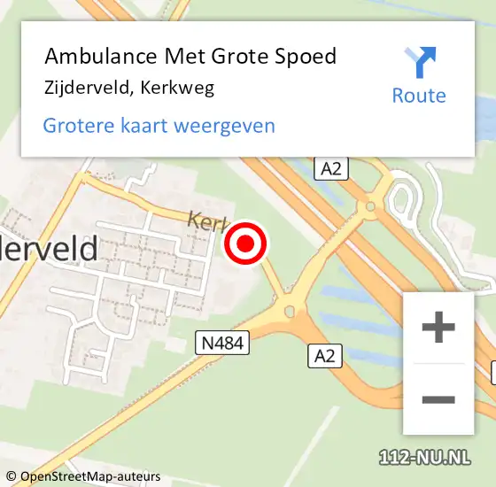 Locatie op kaart van de 112 melding: Ambulance Met Grote Spoed Naar Zijderveld, Kerkweg op 15 december 2020 10:13