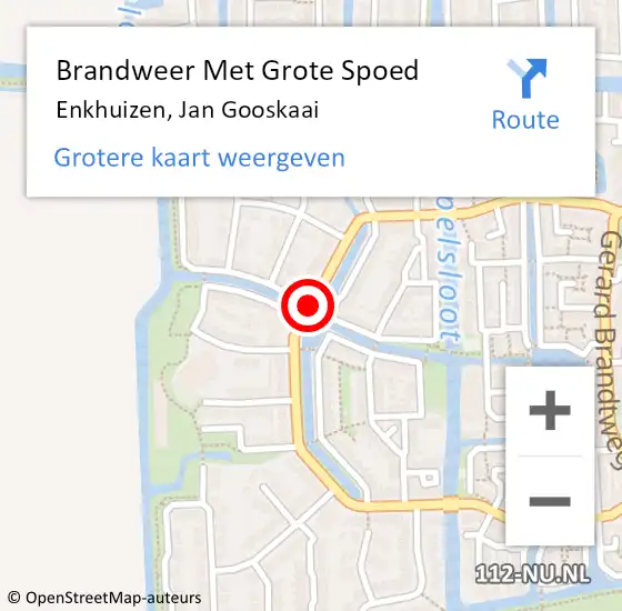 Locatie op kaart van de 112 melding: Brandweer Met Grote Spoed Naar Enkhuizen, Jan Gooskaai op 15 december 2020 11:37