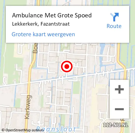 Locatie op kaart van de 112 melding: Ambulance Met Grote Spoed Naar Lekkerkerk, Fazantstraat op 27 mei 2014 14:41